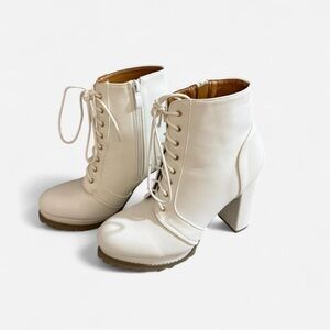 Elegant White Ankle Boots